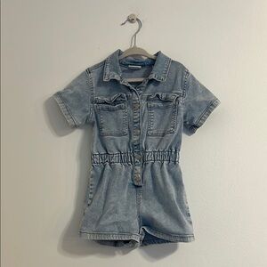 Zara  Denim Short Sleeve Romper